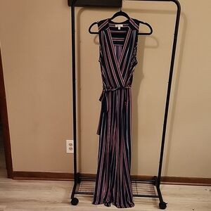 Striped Sleeveless Jumpsuit